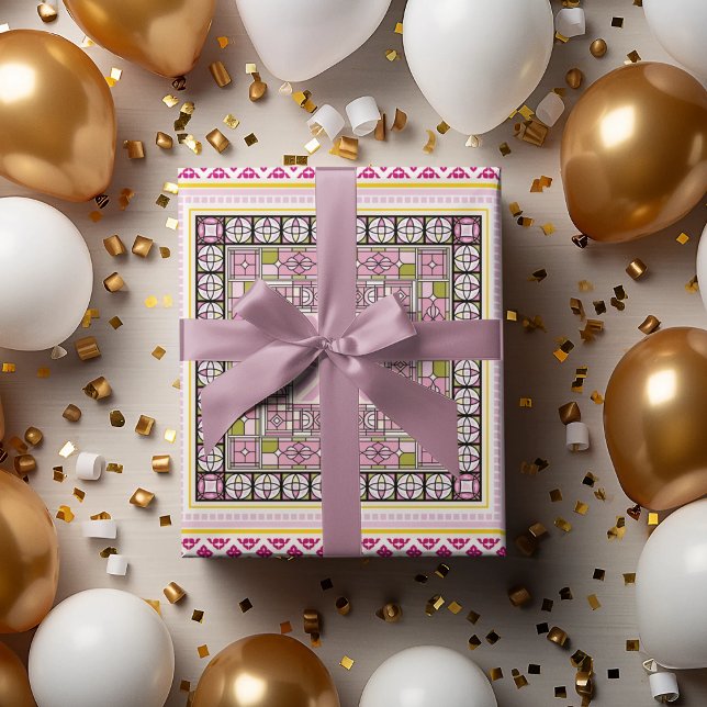 Ethnische Grenzkunst Geschenkpapier (ethnic traditional birthday packing gift wrap,gift wrapping paper,return gift wrap paper,paper gift)