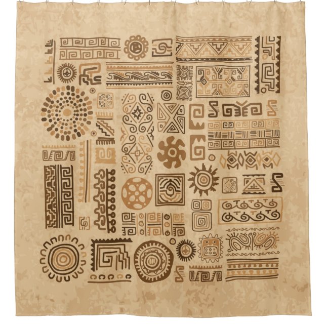 Ethnische handgefertigte Ornamente Duschvorhang (Vorderseite)