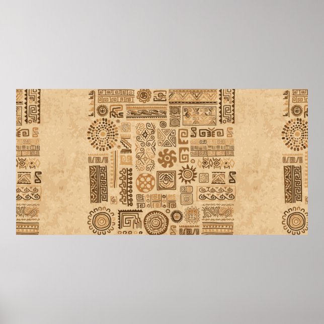 Ethnische handgefertigte Ornamente Poster (Vorne)