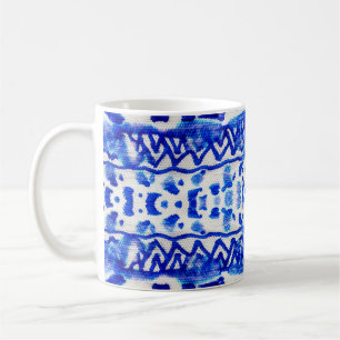 Ethnische Indigo-Pfeil-Muster Kaffeetasse