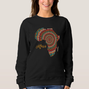 Ethnische Karte Afrikas farbenfroher afrikanischer Sweatshirt