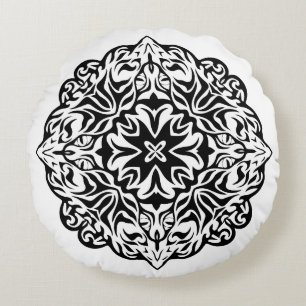 Ethnische Kunst der polynesischen Maori- Rundes Kissen