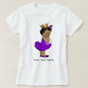 Ethnische lila Tutu-Ballerina-Baby-Prinzessin T-Shirt