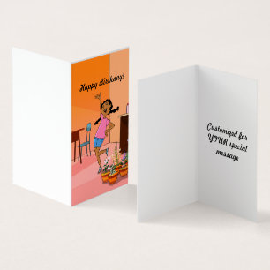 Ethnische Mädchen mit Braiden (orange2) Geburtstag