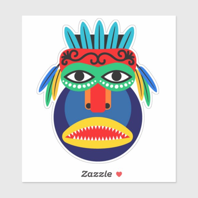 Ethnische Maske Aufkleber (Blatt)