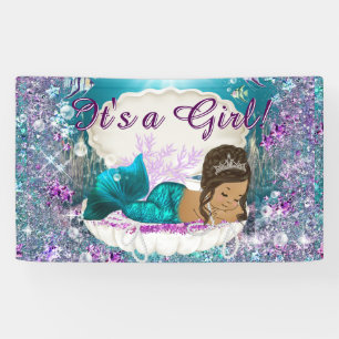 Ethnische Meerjungfrau Prinzessin Baby Shower Banner