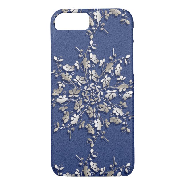 Ethnische metallische Mandala auf blauem Case-Mate iPhone Hülle (Rückseite)