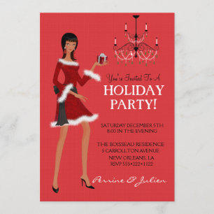 Ethnische Modegirl Weihnachtsglitter Urlaub Einladung