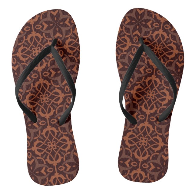 Ethnische moderne geometrische Muster Flip Flops (Fußbett)