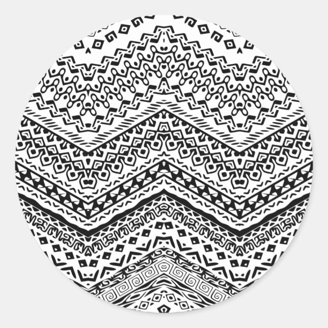Ethnische Motive 2 Runder Aufkleber (Vorderseite)