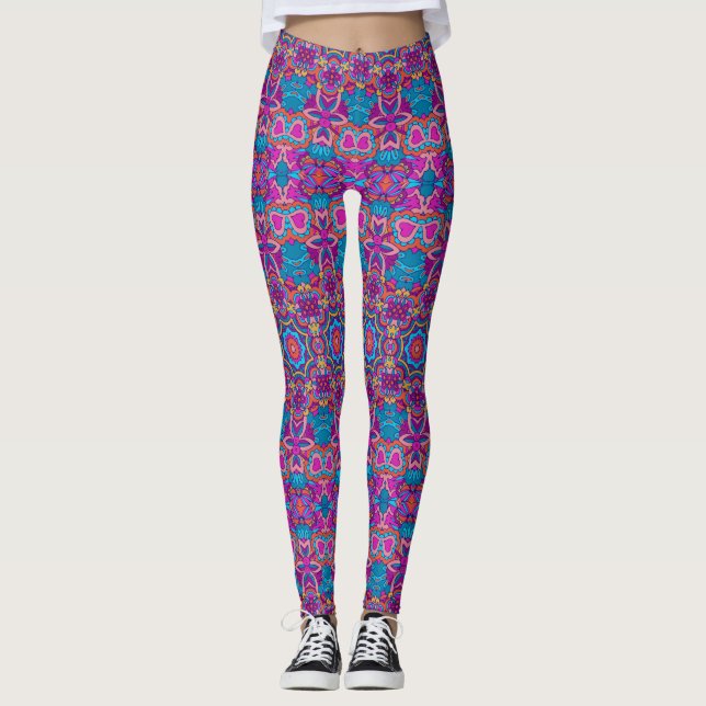 Ethnische nahtlose Muster Leggings (Vorderseite)