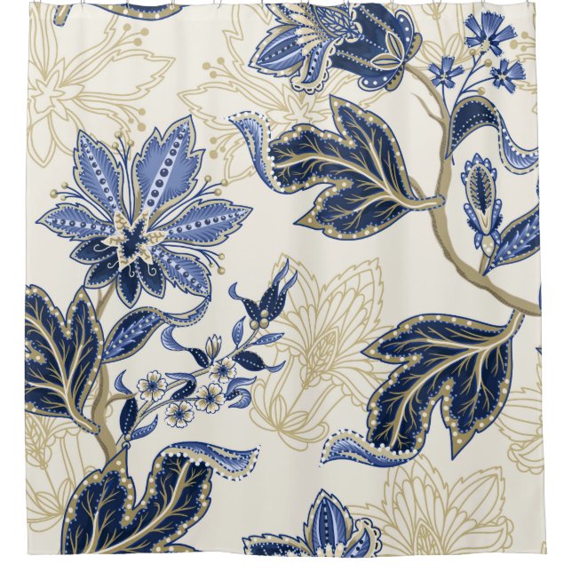 Ethnische nahtlose Muster mit indischen Ornamenten Duschvorhang (Vorderseite)