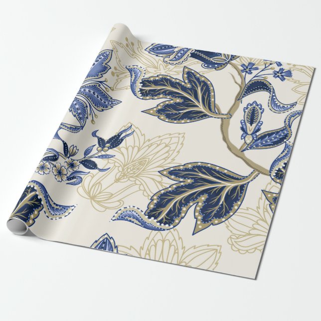 Ethnische nahtlose Muster mit indischen Ornamenten Geschenkpapier (Ungerollt)