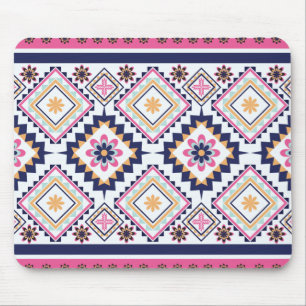Ethnische Paisley-Ornamentfliesenmuster Mousepad