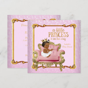 Ethnische Prinzessin Baby Shower Pink Gold Stuhl Einladung