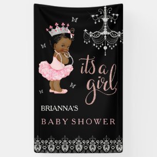 Ethnische Prinzessin Es ist ein Mädchen Baby Showe Banner