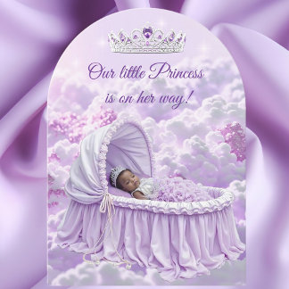 Ethnische Prinzessin Lila Flieder Baby Shower Tiar Einladung