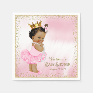 Ethnische Prinzessin Mädchen Baby Shower Papier Se Serviette