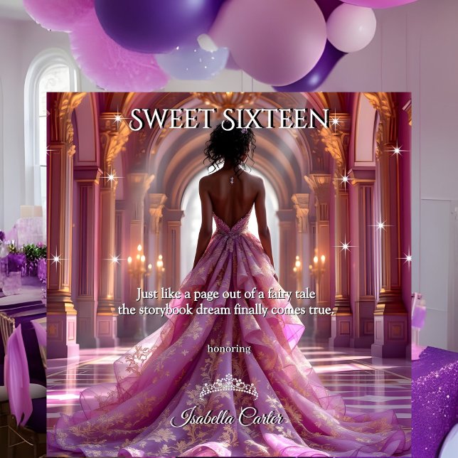 Ethnische Prinzessin Sweet 16 Birthday Pink Lila Einladung (Von Creator hochgeladen)