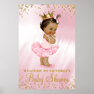 Ethnische Prinzessin Tutu Baby Shower Willkommenss Poster