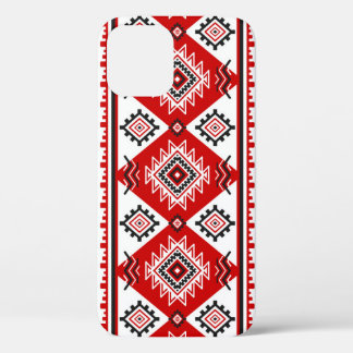 Ethnische Schwarz-weiße rote, ukrainische Motive. Case-Mate iPhone Hülle