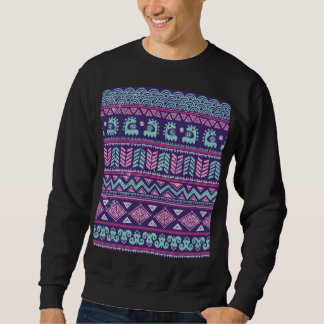Ethnische Stammeskultur: farbenfrohes, nahtloses M Sweatshirt