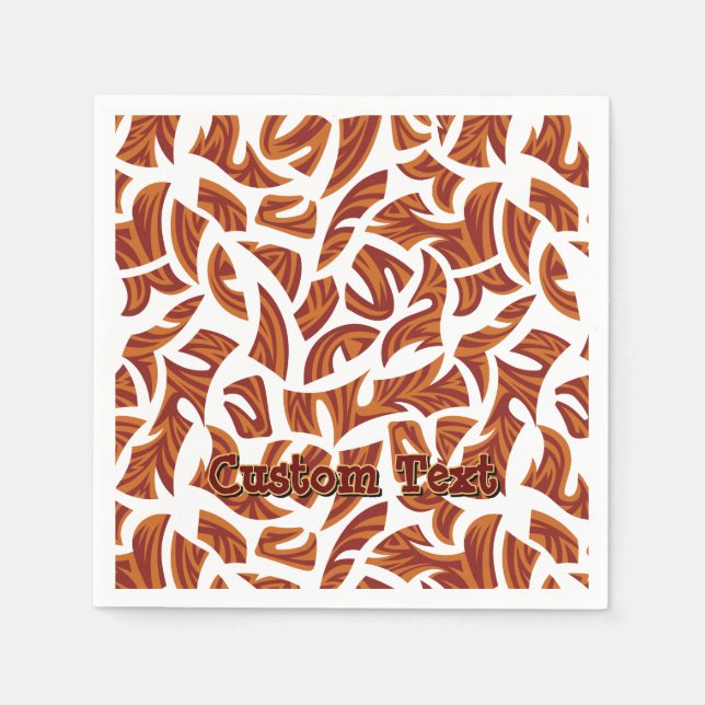 Ethnische Stammesmuster Orange und Braun Serviette (Vorderseite)