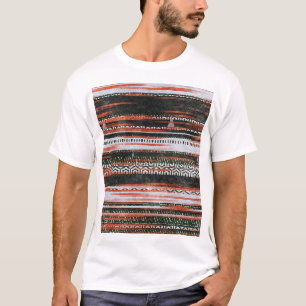 Ethnische Stammesstreifen: Teppichdesign. T-Shirt