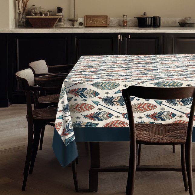 Ethnische Tischabdeckung mit Pfeilen und Federn Tischdecke (Ethnic Table Cover with Arrows and Feathers Tablecloth)