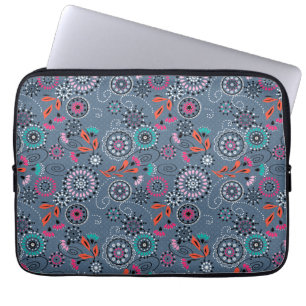 Ethnische Volksgruppe abstraktes Blumenmuster Retr Laptopschutzhülle