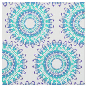ethnischer aquamariner Mandala. Stoff
