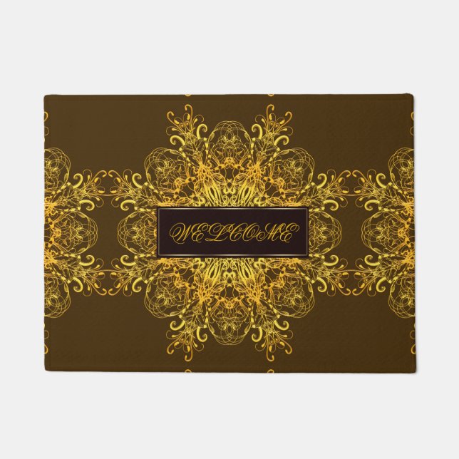 Ethnischer Blumenmandala. Fußmatte (Vorderseite)