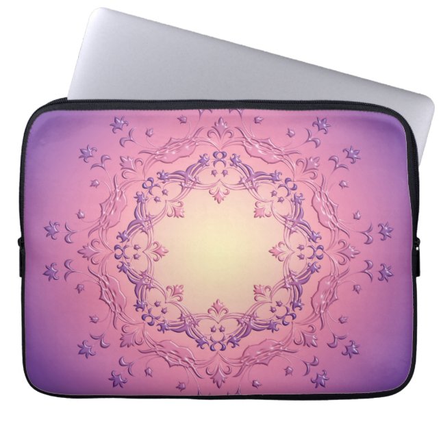 Ethnischer Blumenmandala. Laptopschutzhülle (Vorderseite)