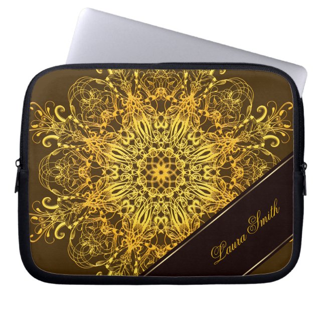 Ethnischer Blumenmandala. Laptopschutzhülle (Vorderseite)