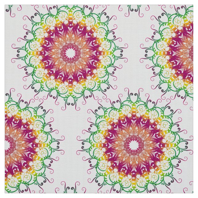 Ethnischer Blumenmandala. Stoff (Muster)