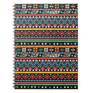 Ethnischer Boho: Geometrischer Pixel-Druck Notizblock