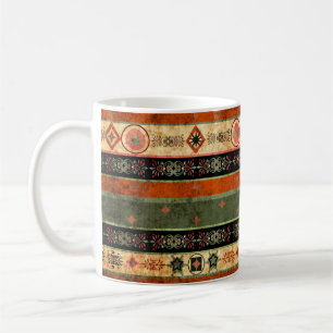 Ethnischer Boho-Grunge, farbenfrohes Muster. Kaffeetasse