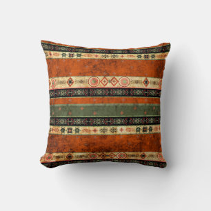 Ethnischer Boho-Grunge, farbenfrohes Muster. Kissen