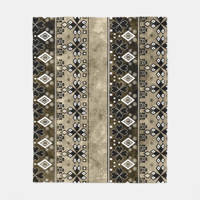 Ethnischer Boho-Grunge: Farbige Muster Fleecedecke (Vorderseite)