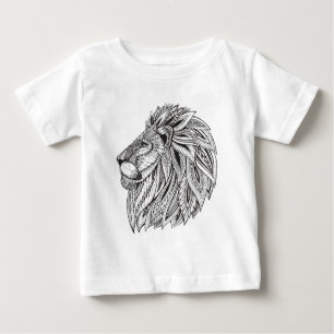 Ethnischer gemusterter Löwe-Kopf Baby T-shirt