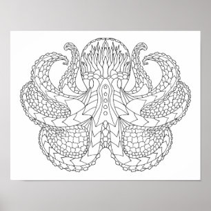 Ethnischer Gemusterter Oktopus 2 Poster