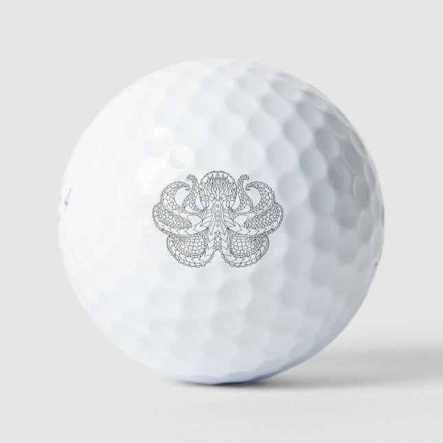 Ethnischer Gemusterter Oktopus Golfball (Vorderseite)