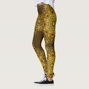 Ethnischer goldener Mandala. Leggings