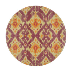 Ethnischer Ikat-Chevron: Traditioneller Hintergrun Schneidebrett