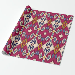 Ethnischer ikat-Zickzack Muster Hintergrund Tradit Geschenkpapier