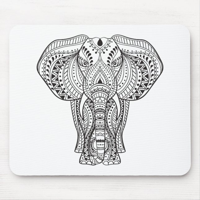 Ethnischer indischer Elefant Mousepad (Vorne)