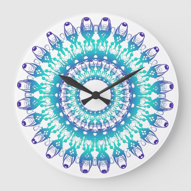 ethnischer Mandala. Große Wanduhr (Vorderseite)
