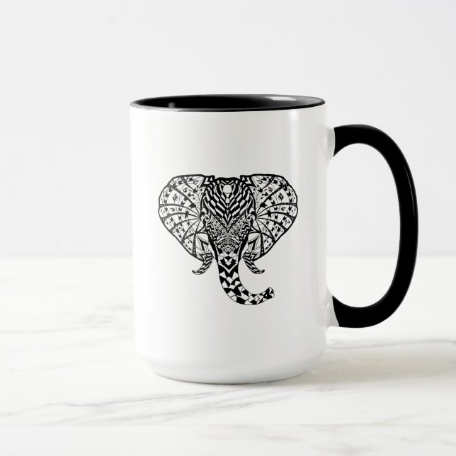 Ethnischer Muster-Elefant Tasse (Rechts)