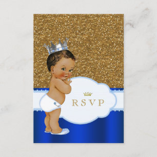 Ethnischer Prinz Baby Shower RSVP Karte