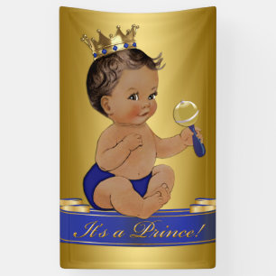 Ethnischer Prinz Jungen Baby Shower Banner